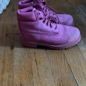 Pink girls timberland boots